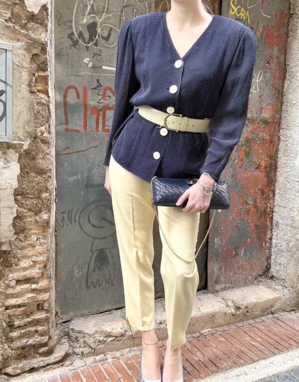 Pantalone anni '90 giallo burro