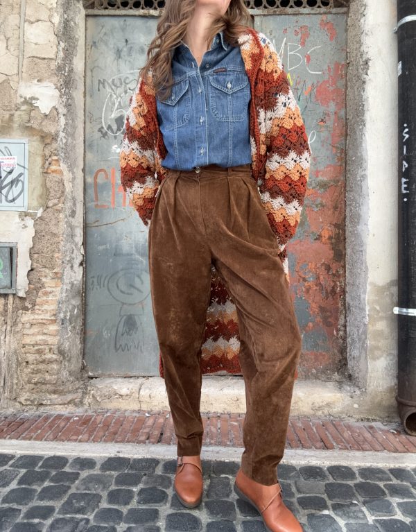 Pantalone in Velluto Marrone