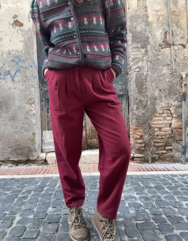 Pantaloni in lana – Bordeaux 🌺