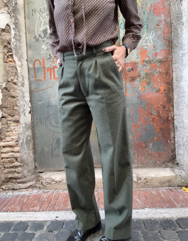 Pantaloni in lana – Verde bosco – Taglia XS/S