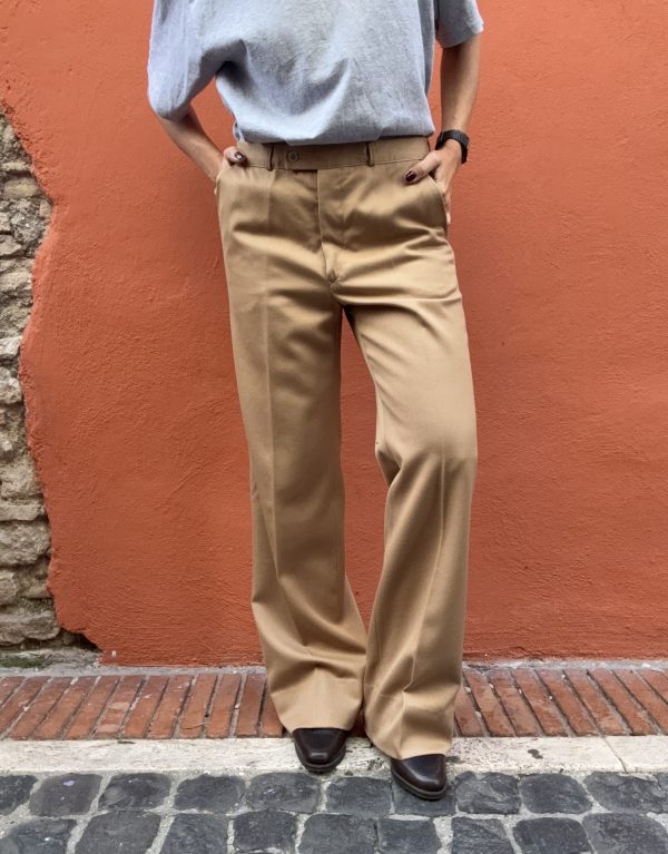 Pantaloni anni ’70 in lana – Color cammello