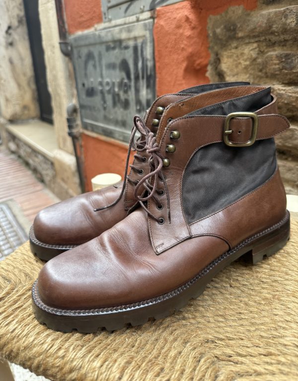 Stivaletti in pelle vintage style – Marrone e antracite N 37