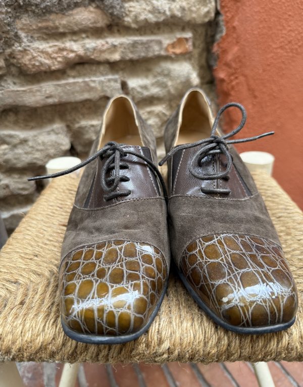 Stringate eleganti in vera pelle e camoscio – Made in Italy | N. 40