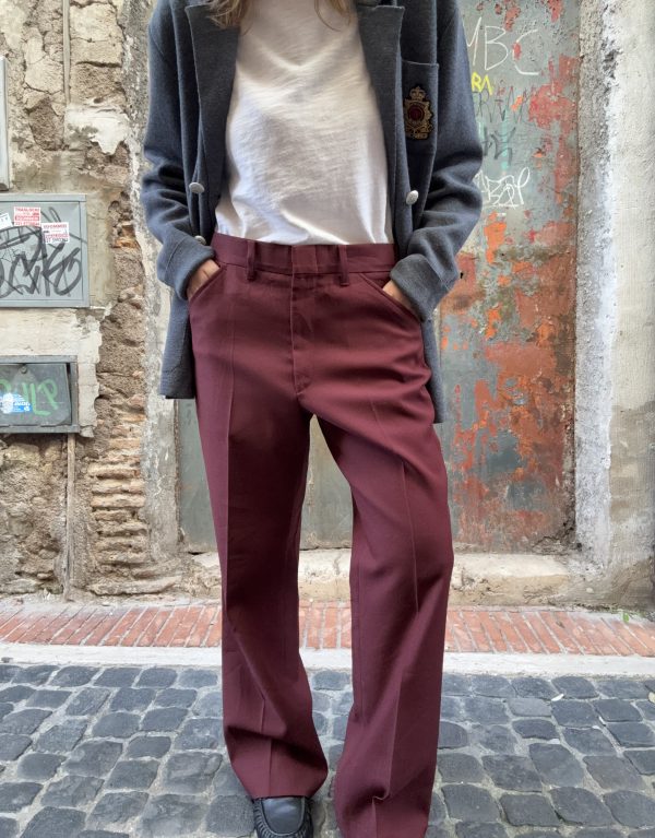 Pantaloni sartoriali bordeaux anni ’70